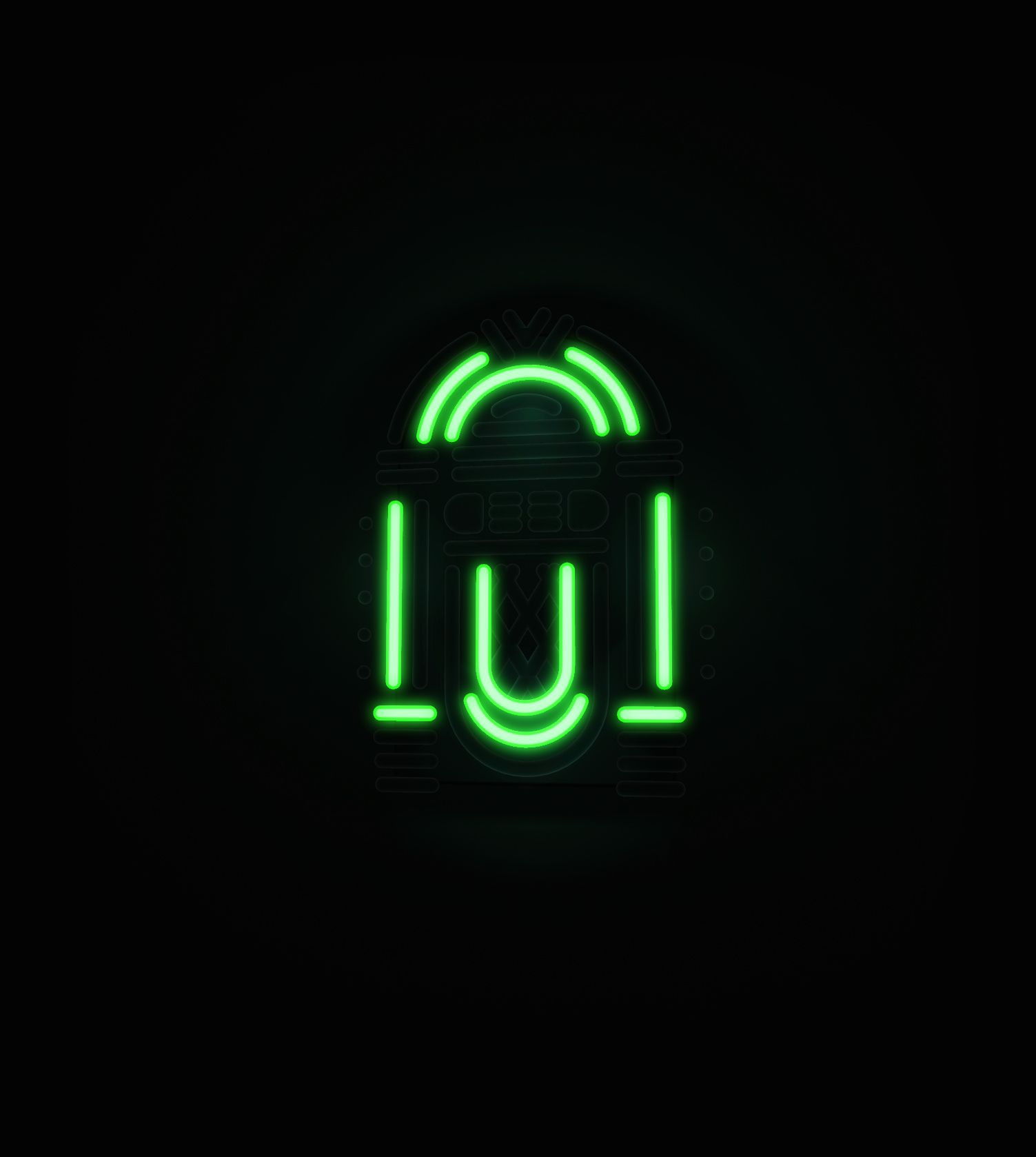 Green 3D Neon Jukebox