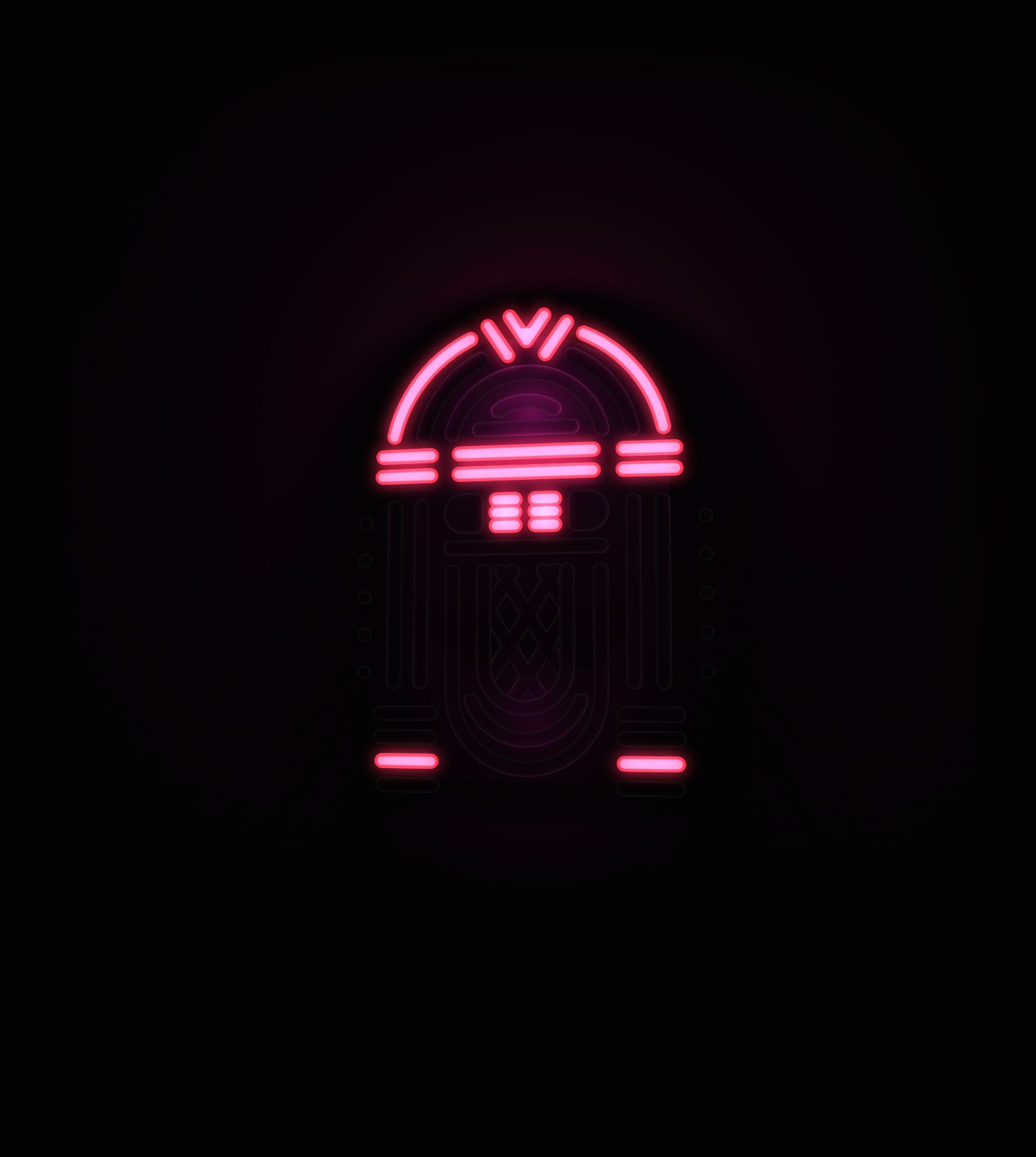 Pink 3D Neon Jukebox
